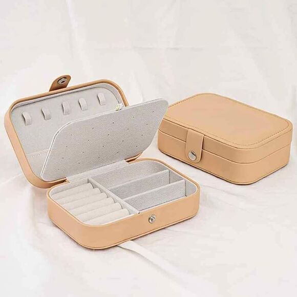 Other - Golden Soft Leather Classic Jewelry Travel Organizer w/Snap Closure